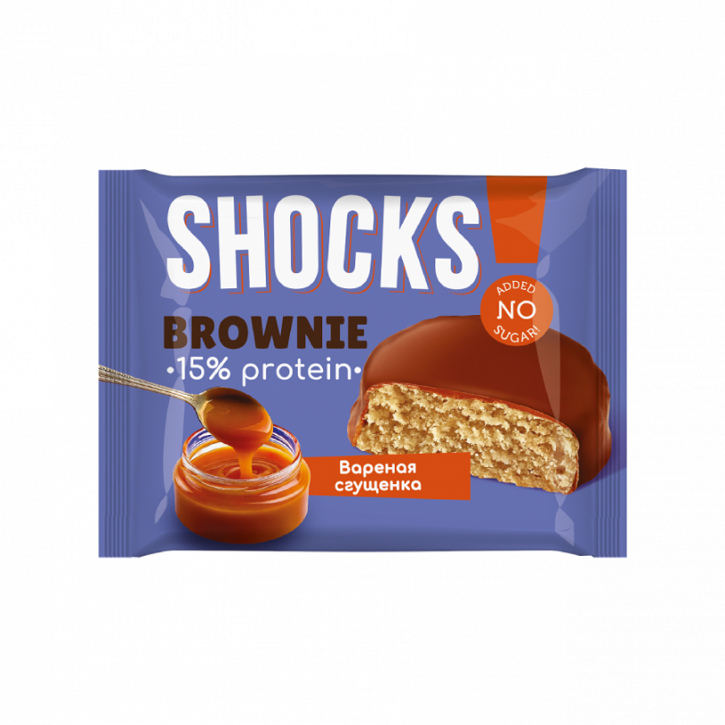 Протеиновое печенье глазированное Брауни "Вареная сгущенка" FitnesShock