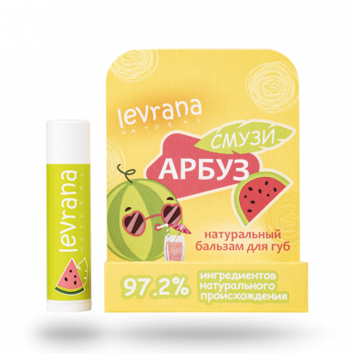 Детский бальзам для губ с пчелиным воском "Смузи Арбуз" Levrana